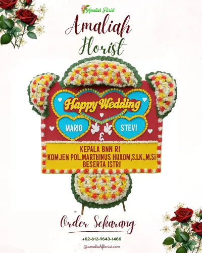 Karangan Papan Bunga Pernikahan di Sitimulyo